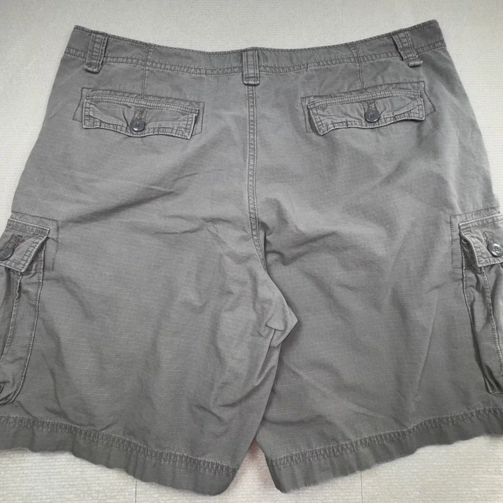 Polo Jeans Co Cargo Shorts Mens 42 Grey Ripstop Cotton Relaxed Fit Utility
